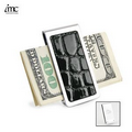 Chrome Finish Croco Insert Money Clip